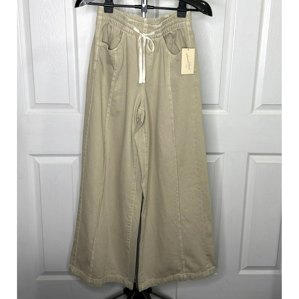 Universal Thread Women's XS Khaki Wide Leg Pull On Pants Cotton NWT